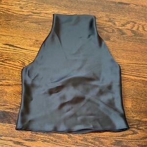 Zara Black Satin Camisole Top